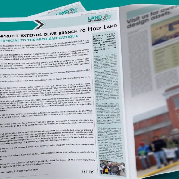 Local nonprofit extends olive branch to Holy Land